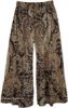Party Palazzo Pants Paisley Print Cotton with Sequins