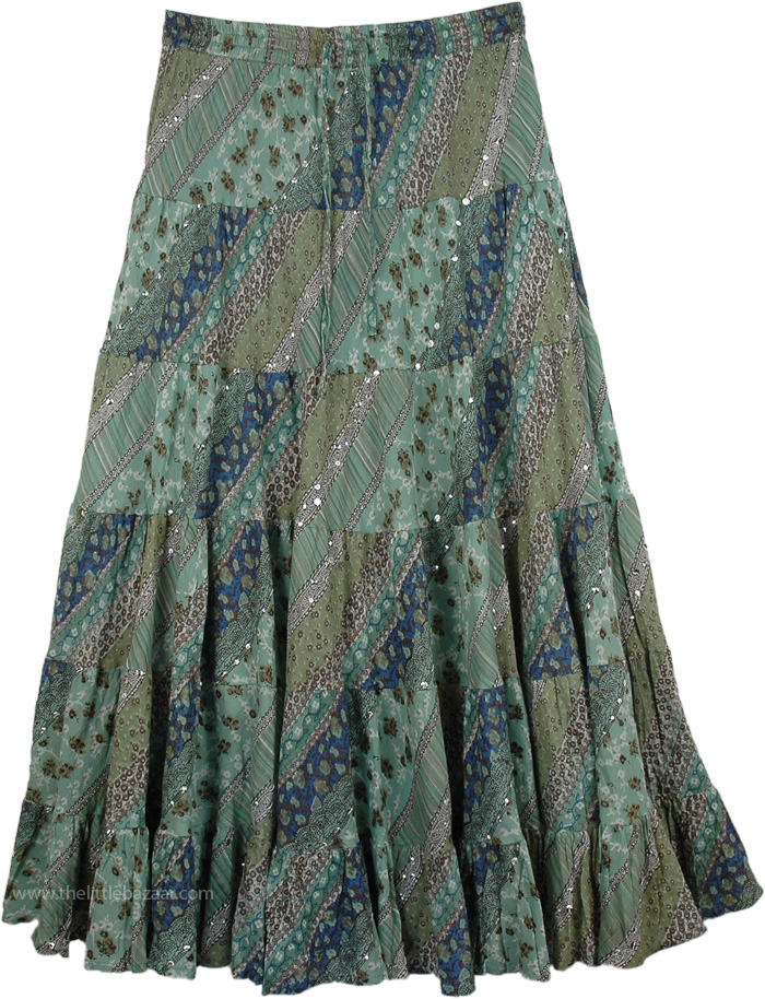 Bondi Blue Sequin Skirt