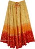 Golden Sunset Tie Dye Cotton Sequin Summer Skirt