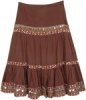 Desert Magic Ethnic Sequin Tiered Long Cotton Skirt