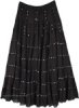 Ebony Beauty Sequin Tiered Long Skirt in Cotton