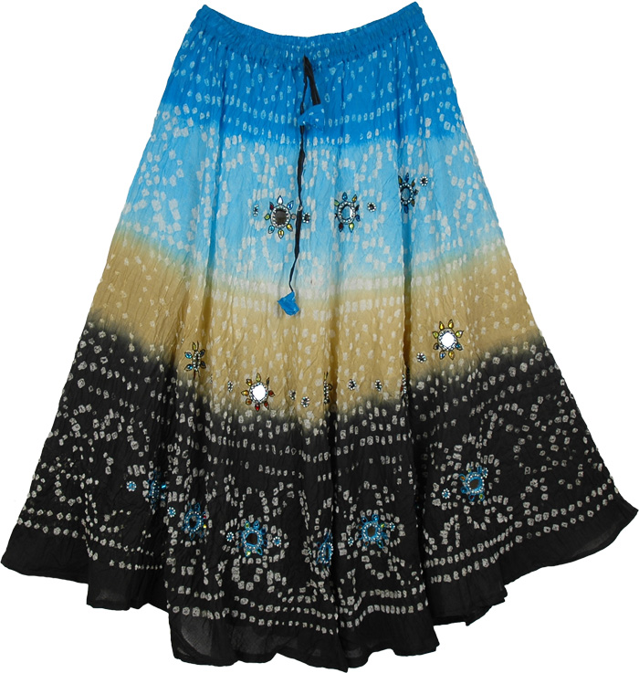 Totem Pole Long Skirt | Sequin-Skirts | Orange