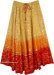 Golden Sunset Tie Dye Cotton Sequin Summer Skirt