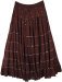 Hickory Brown Sequin Tiered Long Skirt in Cotton
