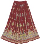 Solid Pink Beautiful Sequin Long Skirt