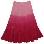 Autumn Pink Long XL Cotton Skirt