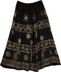 Zodiac Black Long Sequin Skirt