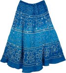 Viola Blue Tie Dye Sequin Long Skirt