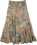 Summer Sequin Skirt in Paisley Print