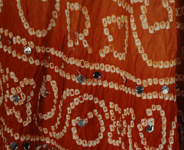 Rustic Amber Tie Dye Cotton Sequin Summer Skirt