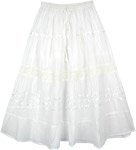 Dreamy White Sequined Skirt with Crochet Lace