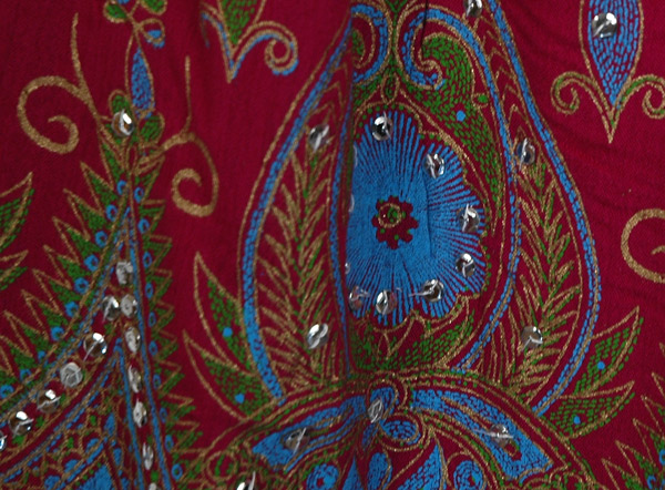 Shimmering Fuschia Silver Sequin Long Festive Skirt