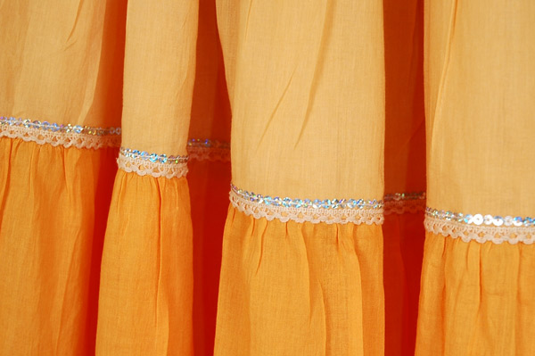 Mango Duet Long Cotton Skirt with Sequins and Lace