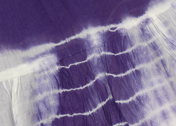 Indigo Purple Tiered Mini Skirt with White Wave Tie Dye Effect