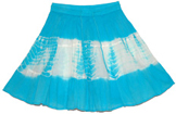 Cotton Crinkled Short Pool Skirt in Blue