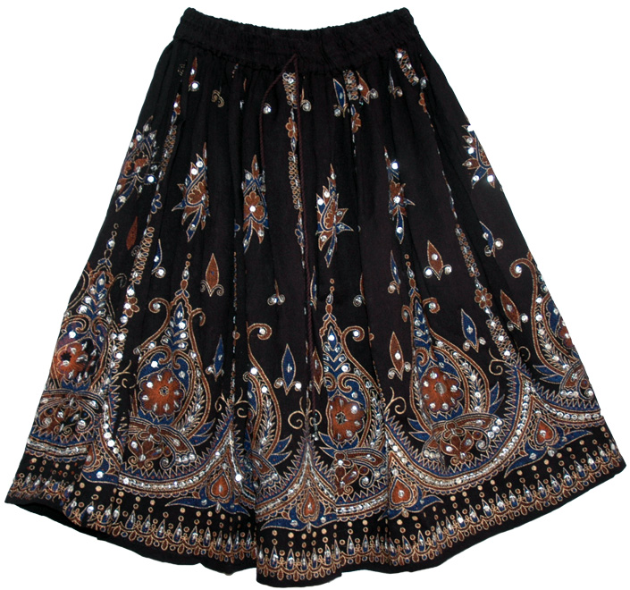 Black Sequin Short Skirt
