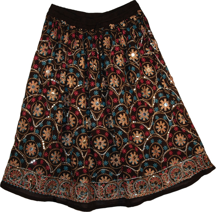 Zeus Bohemian Floral Short Skirt