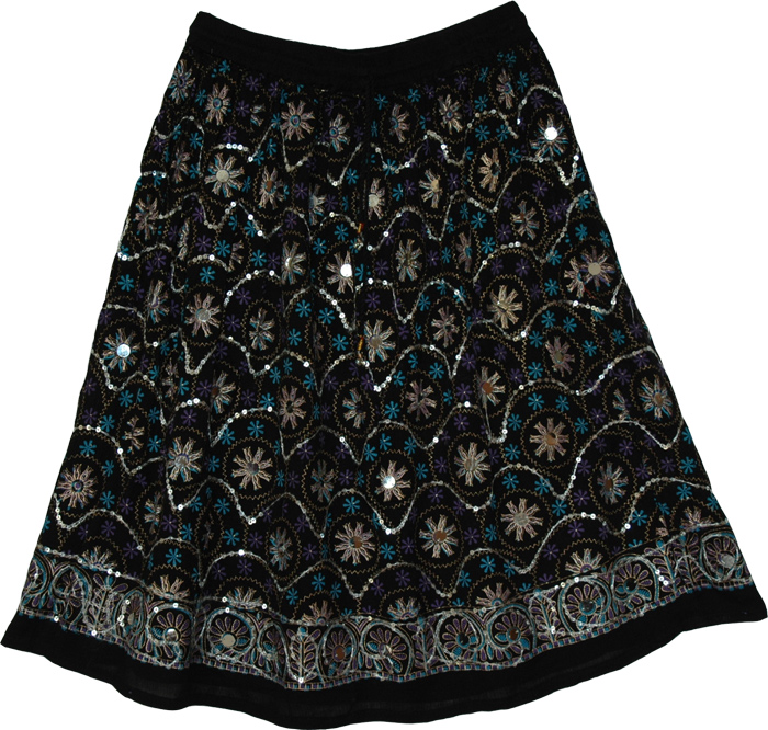 Baltic Sea Bohemian Floral Short Skirt