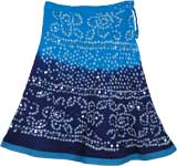 Deep Waters Cotton Tie Dye Blue Short Skirt
