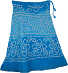 Horizon Blue Cotton Tie Dye Blue Short Skirt