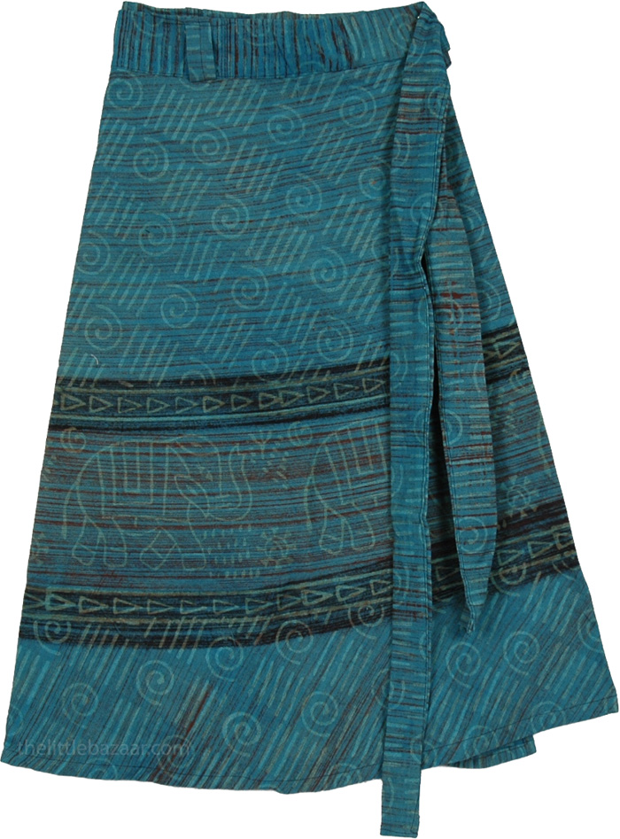 Casal Blue Wrap Short Skirt