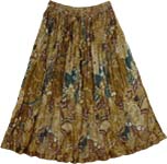 Boho Crinkled Short Skirt Earthen Floral