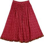 Red Fashion Print Short Skirt
