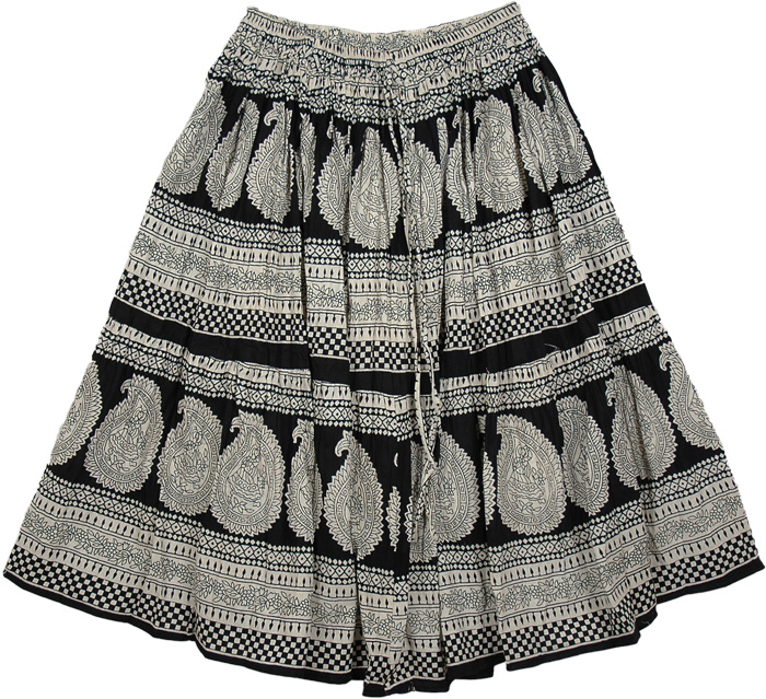 Black White Everyday Fashion Skirt