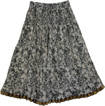 Black White Boho Crinkled Ladies Short Skirt