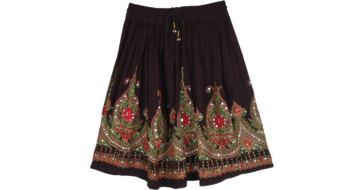 Black indian Festival Short Skirt with Shining Sequins | Short-Skirts ...