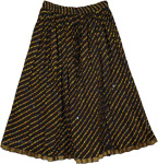 Wavy Black Crinkled Skirt