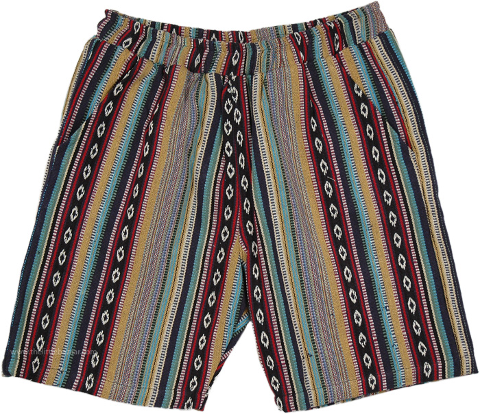 Hand Woven Colorful Cotton Boho Shorts