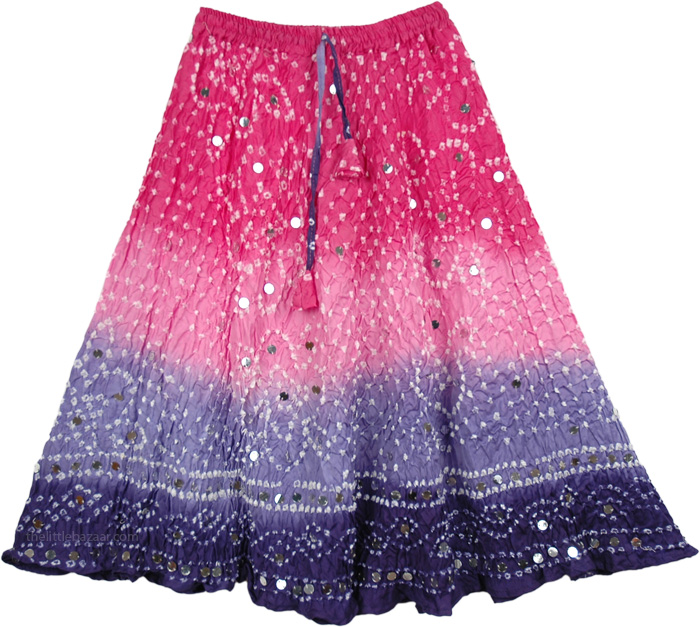 Arabelle Sequined Tie Dye Little Girls Skirt