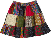 Happy Go Lucky Short Patchwork Skirt