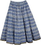 Floral Short Skirt in Lighter Blue [4357]