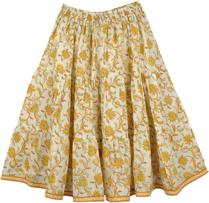 Amazon Yellow Cotton Short Skirt