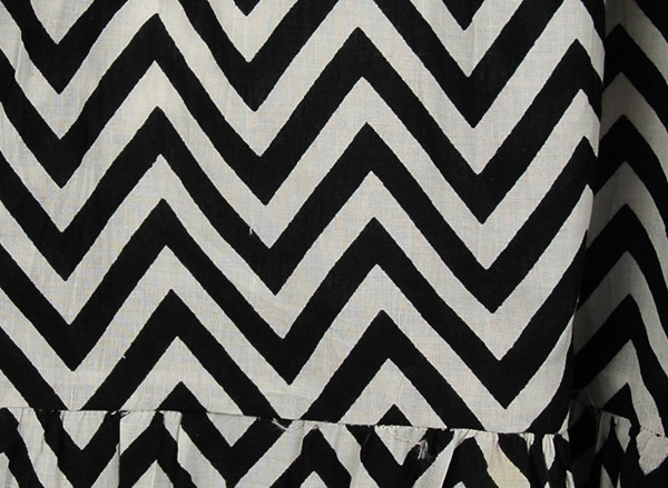 Zig Zag Mid Length Cotton Skirt