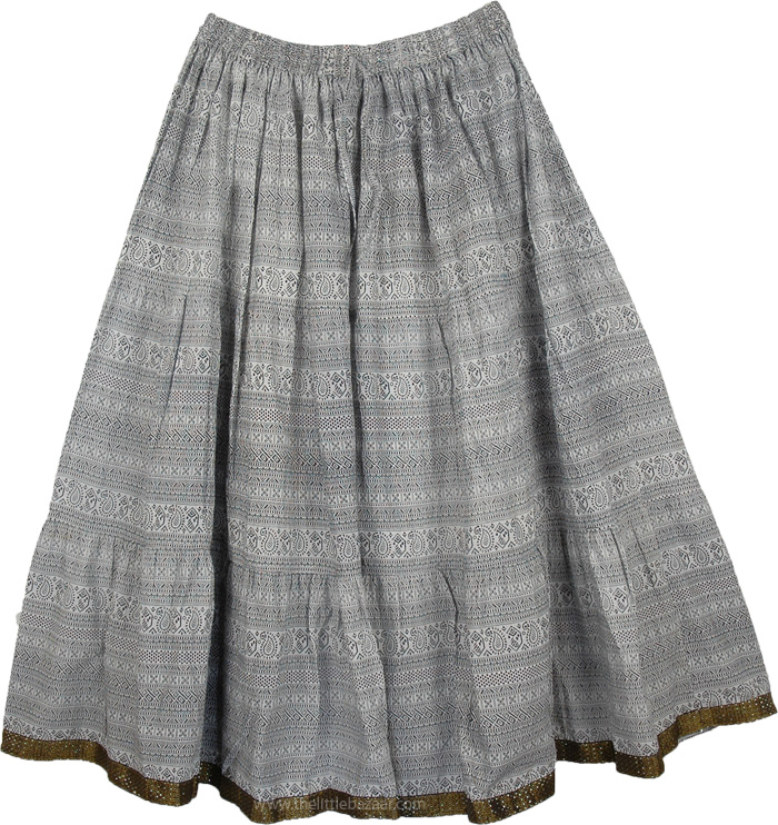 Sale:$14.99 Black White Mid Length Cotton Skirt with Liner | Clearance ...