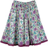 Wisteria Flowers Short Summer Skirt