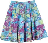 Pastel Blue Floral Short Skirt