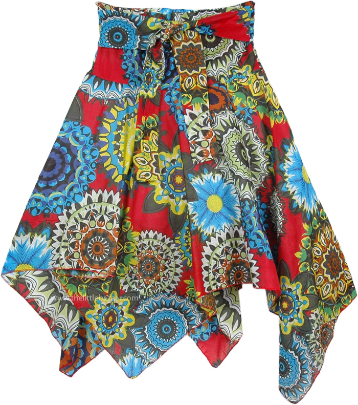 Forever Fun Floral Printed Asymmetrical Skirt