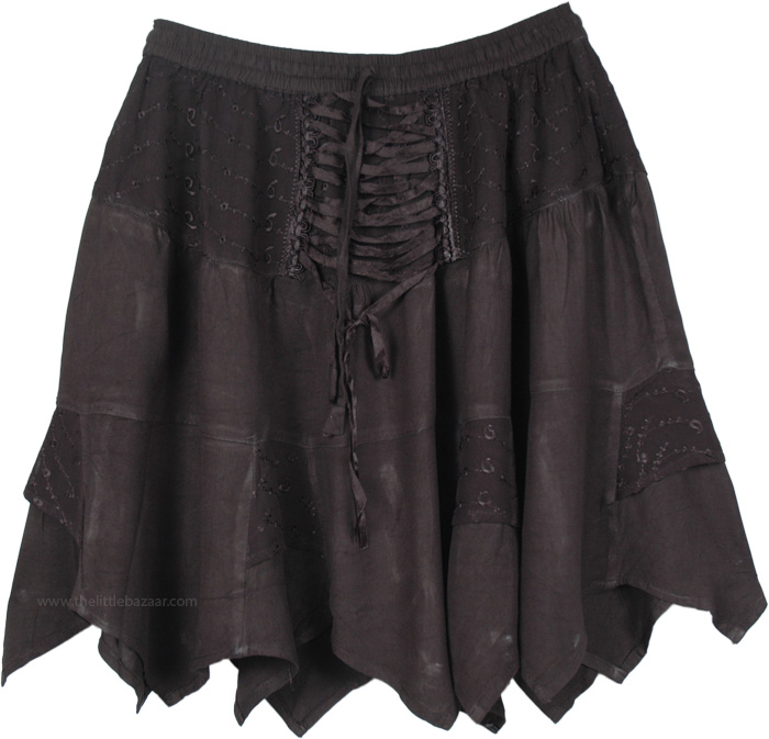 Hip in Black Gothic Style Short Skirt