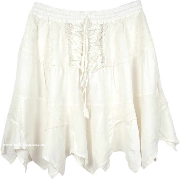 Snow White Lace-up Mini Skirt | Short-Skirts | White | New, White ...