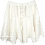 Pure White Gothic Style Short Skirt [4594]