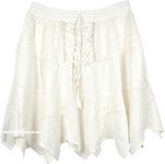 Snow White Lace-up Mini Skirt