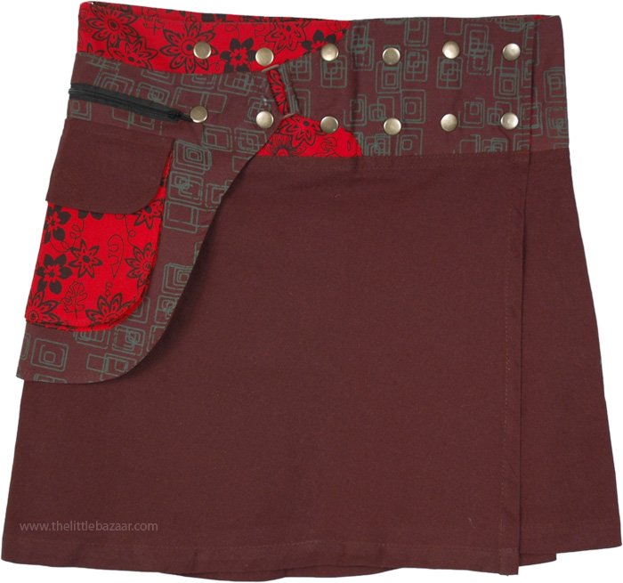 Ferra Snap and Wrap Skirt with Pocket