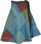 Short Blue Toned Wrap Around Skirt [4734]