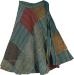 Bohemian Rainbow Patchwork Skirt