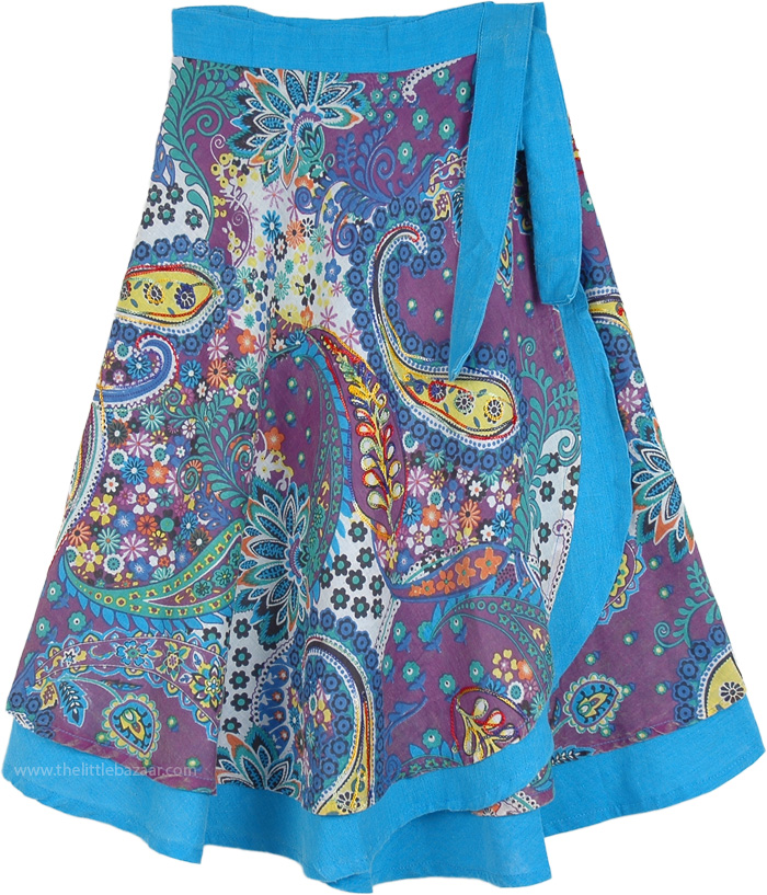 Summer Ethnic Short Wrap Around Skirt | Short-Skirts | patchwork,21L