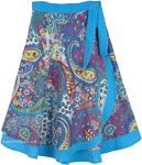 Pastel Paisley Print Wrap Around Short Skirt